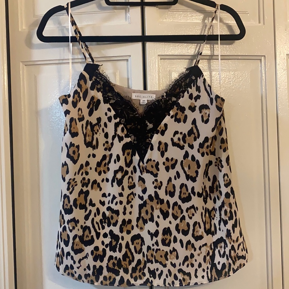 Never worn Socialite ladies leopard cami size XS
